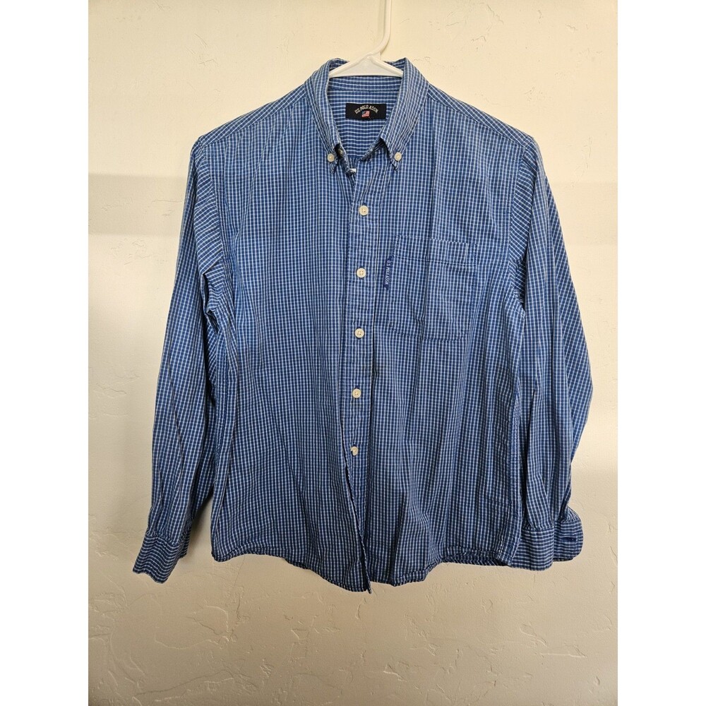 U.S. Polo Assn Boy's Blue/White Checkered Button Down Shirt , Size XL
